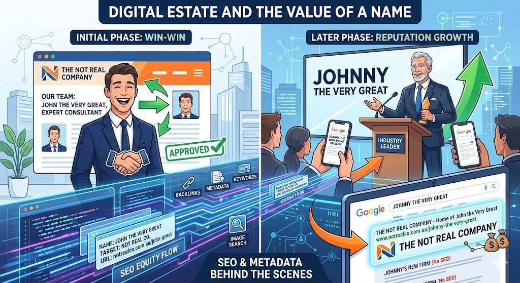 How employee names and images create SEO value pointing directly to the firm